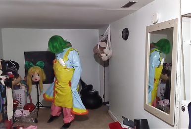Silly Sissy PVC Cosplay Dress Doing Breathplay