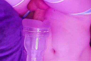 Fer Sissy Handjob Flashlight Cumming, Lingerie Flashlight